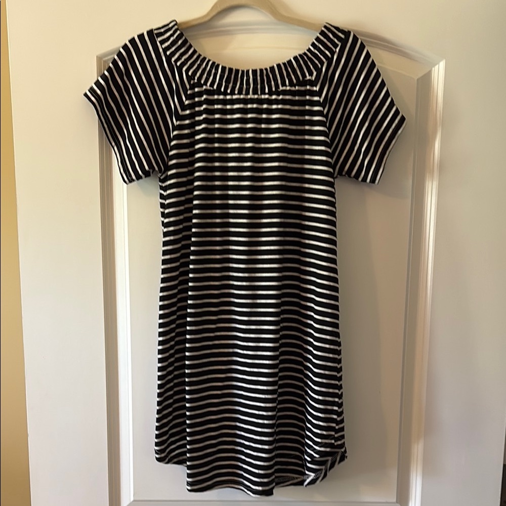 Umgee Black and White Striped Dress